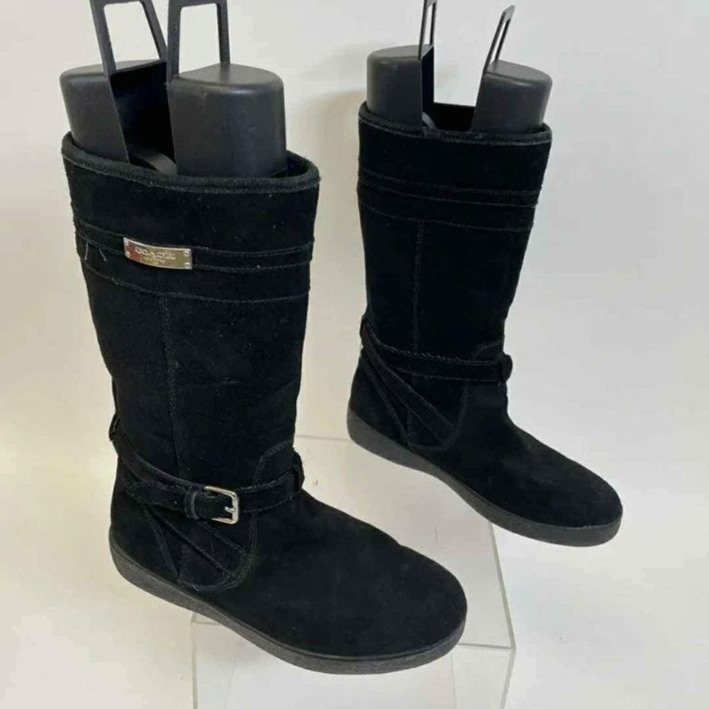 Coach Designer Black Warm Winter Black Boots - Size 8B